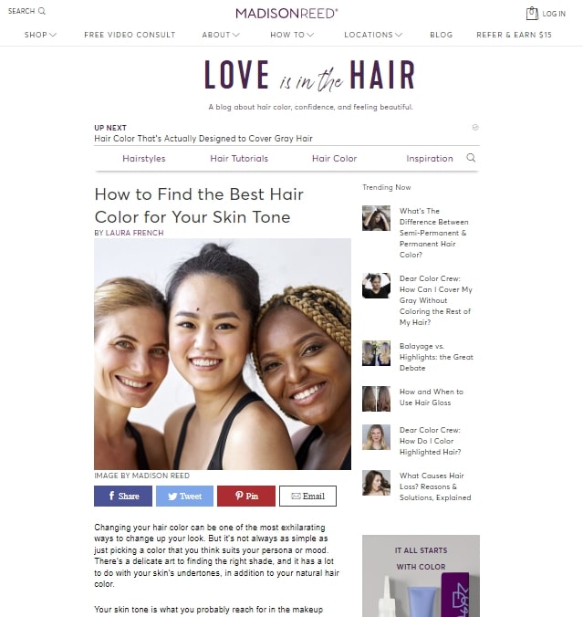 A beauty blog post idea from Love is in the Hair about how to find the best hair color for your skin tone