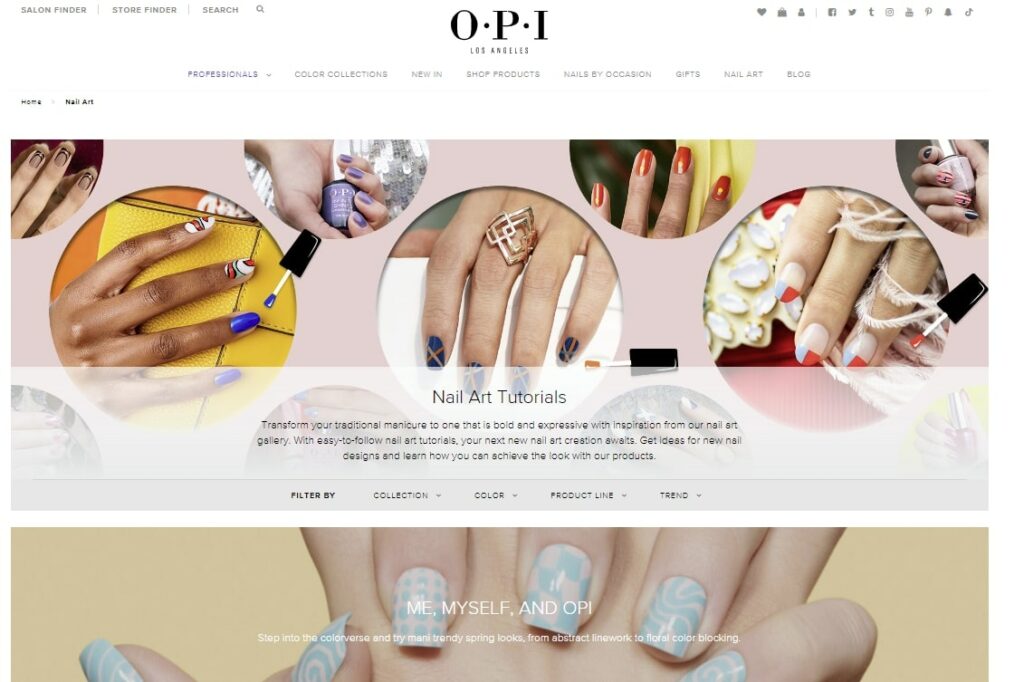 OPI’s nailcare blog includes tons of nail art tutorials