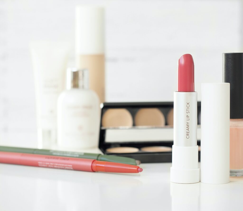 assorted makeup products in Lyon Content article about beauty blog post ideas