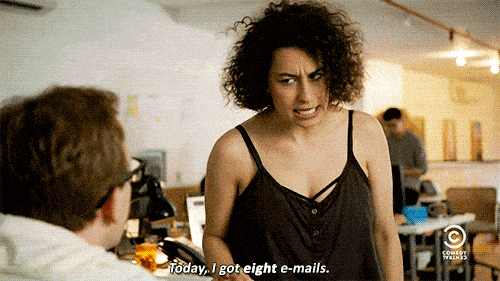 Ilana Wexler from Broad City complaining about emails