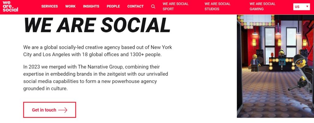 WeAreSocial homepage