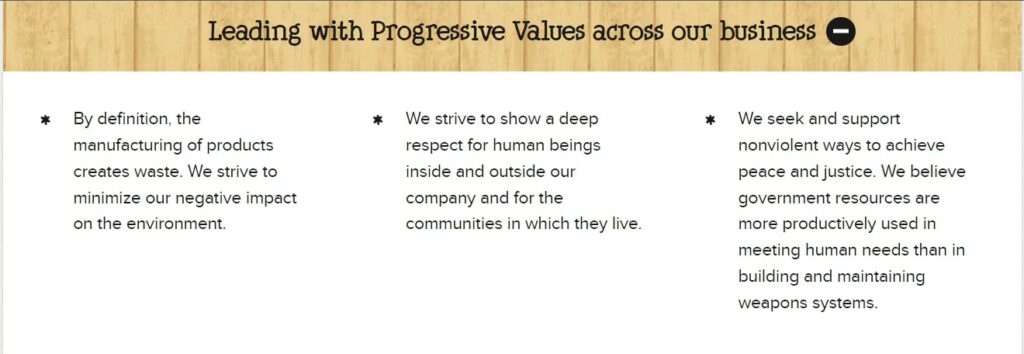 Ben and Jerry's core values