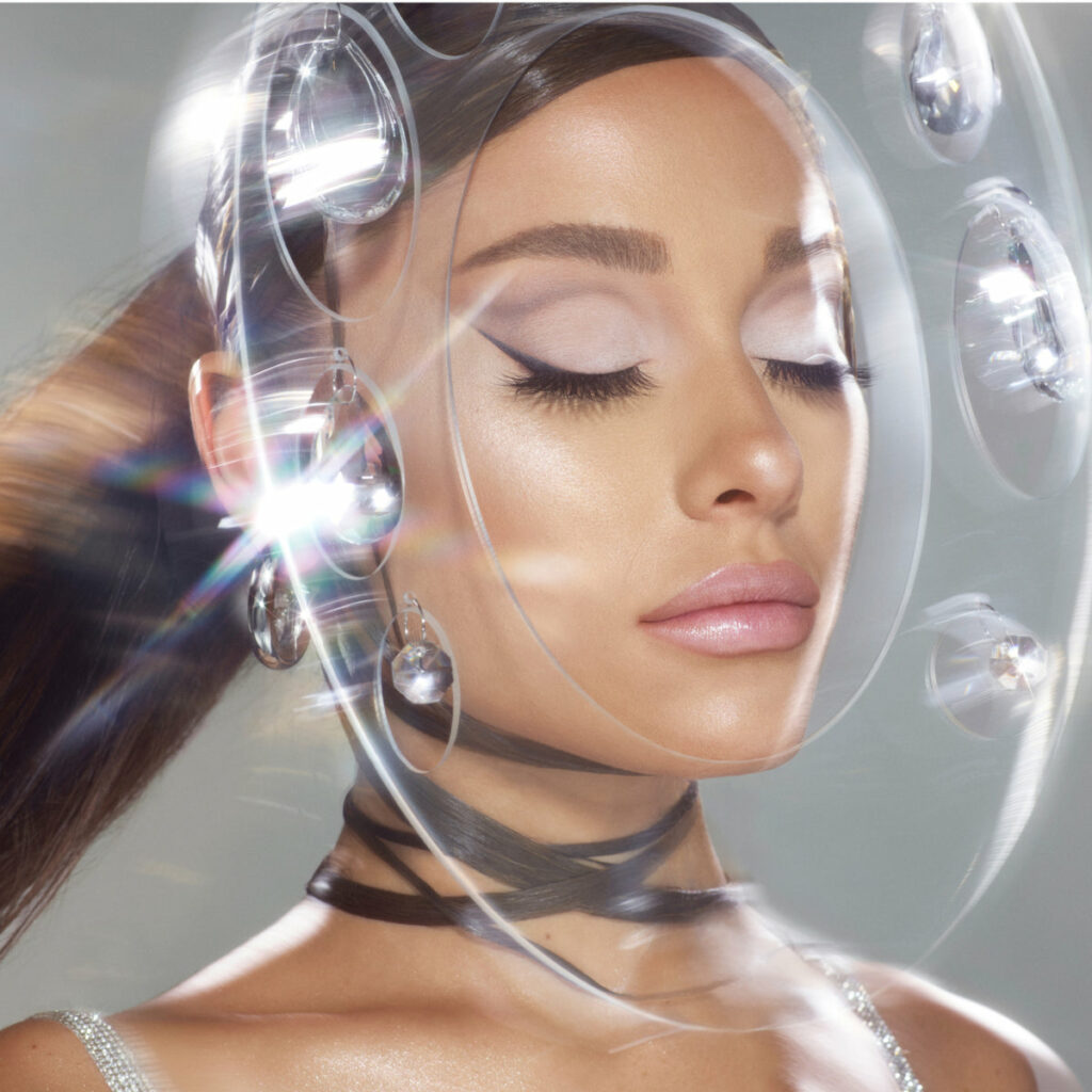 photo of Ariana Grande in glam space suit for R.E.M.