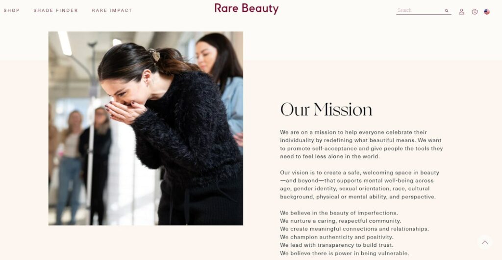 Screenshot of Rare Beauty mission